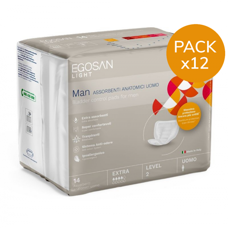 EGOSAN Man Niveau 2 - Pack de 12 sachets - Protection urinaire homme Egosan Man - 1